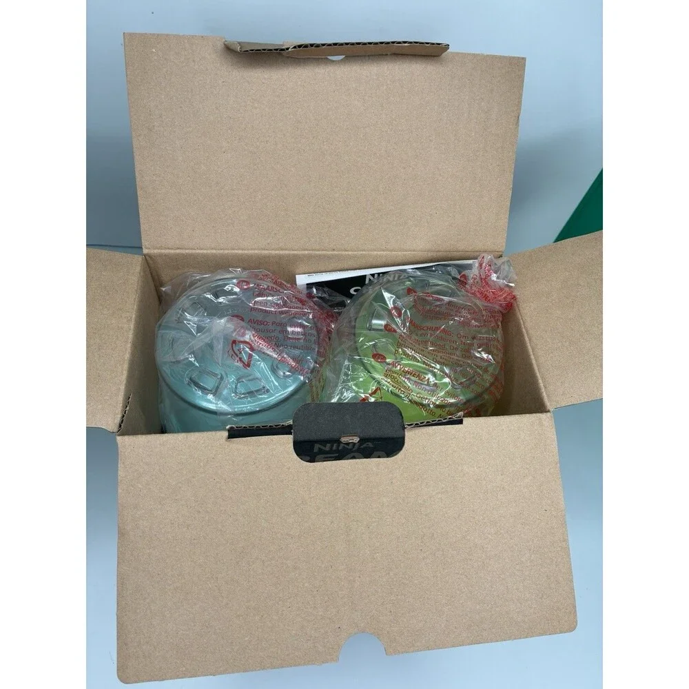 Ninja CREAMi Pints with Storage Lids 4 Pack Aqua Lime Pink Gray XSKPLD4BCD